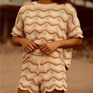 LSPACE Make Waves Knit Shorts in Sano Stripe XS